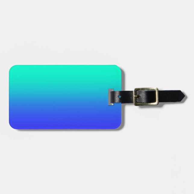 Aqua Blue Gradient  Luggage Tag (Front Horizontal)