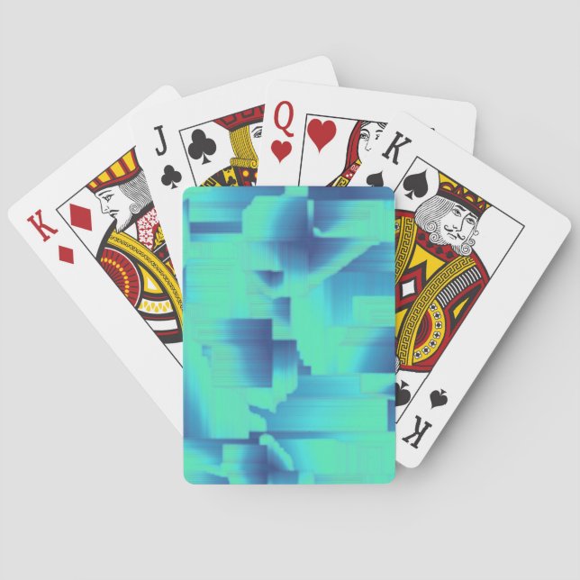 Aqua Blue Halls Playing Cards (Back)
