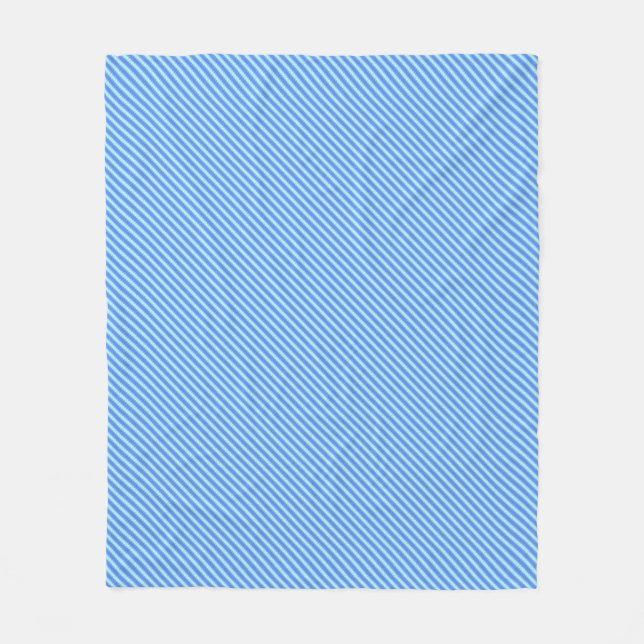 Aqua Blue Knit Crochet Stripe Texture Pattern Fleece Blanket (Front)