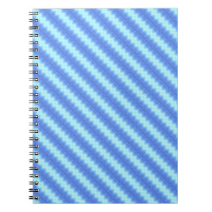 Aqua Blue Knit Crochet Stripe Texture Pattern Spiral Notebook