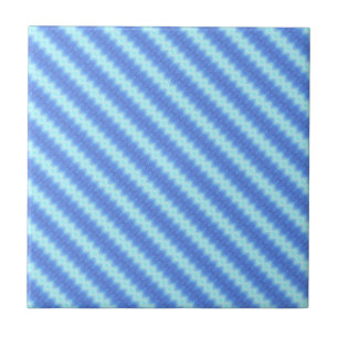 Aqua Blue Knit Crochet Stripe Texture Pattern Tile