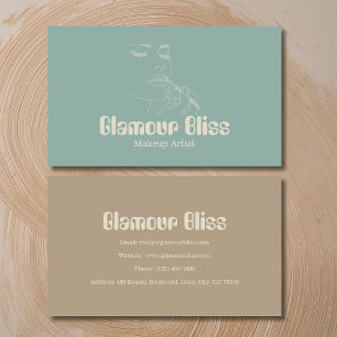 Aqua Blue Makeup Artist Salon Business Card