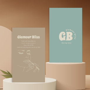 Aqua Blue Makeup Artist Salon Business Card