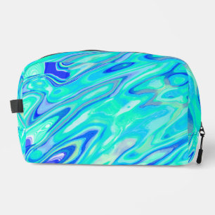Aqua Blue Marble Texture Abstract Liquid Pattern Dopp Kit