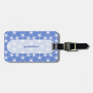Aqua Blue Marble Texture Abstract Liquid Pattern Luggage Tag