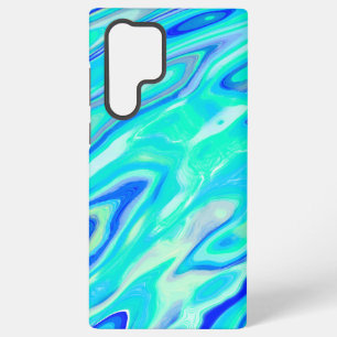 Aqua Blue Marble Texture Abstract Liquid Pattern Samsung Galaxy Case