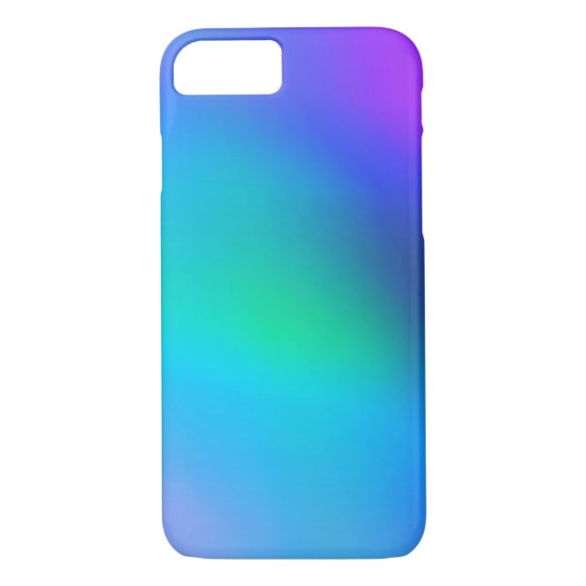 Aqua Blue Mint and Purple Abstract iPhone 7 Case (Back)