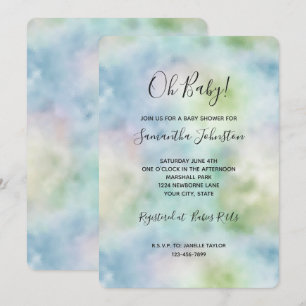 Aqua Blue Mint Baby Shower Invitation