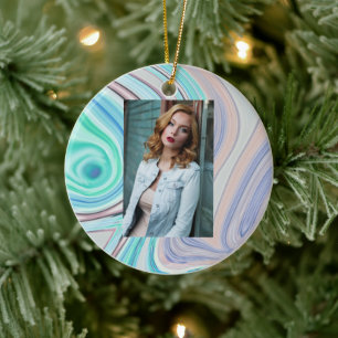 aqua blue mint green lilac purple pastel rainbow ceramic tree decoration