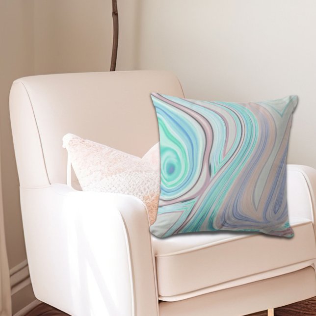 aqua blue mint green lilac purple pastel rainbow cushion (aqua blue mint green lilac purple pastel rainbow outdoor pillow)