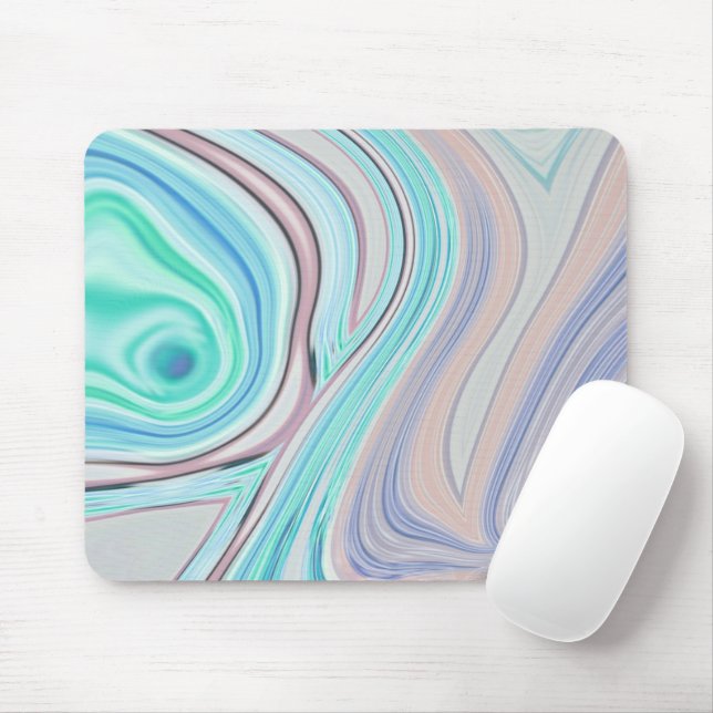 aqua blue mint green lilac purple pastel rainbow mouse pad (With Mouse)