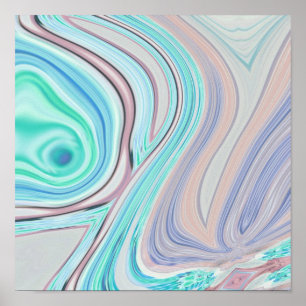 aqua blue mint green lilac purple pastel rainbow poster