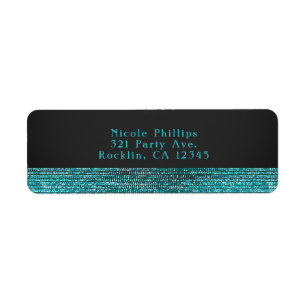 Aqua Blue Modern Glam Sequins Party Invitation