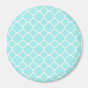 Aqua Blue Moroccan Pattern Magnet