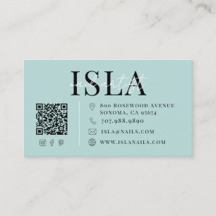 Aqua Blue Nail Artist Business Card