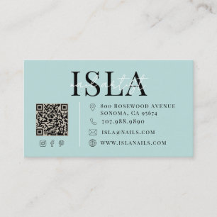 Aqua Blue Nail Artist Business Card