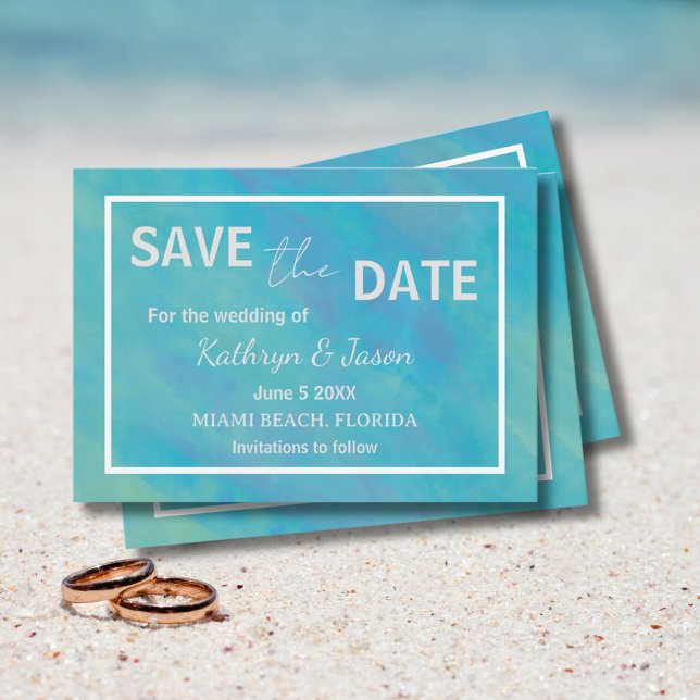 Aqua Blue Ocean  Save The Date (Creator Uploaded)