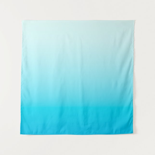 Aqua blue ombre background tapestry (Front)