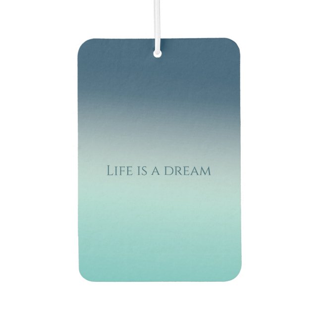 Aqua Blue Ombre Car Air Freshener (Front)