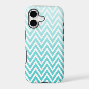 Aqua blue ombre chevron stripes iphone 5 case