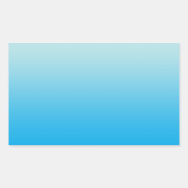 Aqua Blue Ombre Rectangular Sticker (Front)
