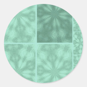 Aqua Blue Pattern Classic Round Sticker