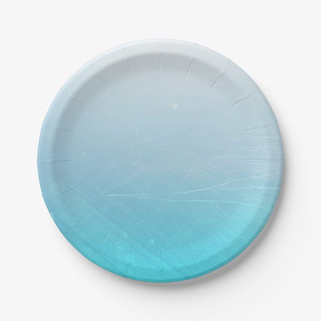 Aqua Blue Personalised Wedding Paper Plates (Front)