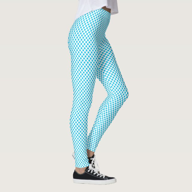 Aqua Blue Polka Dot Legging (Right)