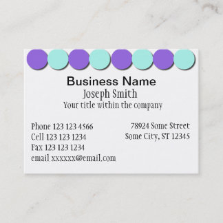 Aqua & Blue Polka Dots Business Card