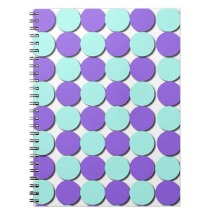Aqua & Blue Polka Dots Spiral Notebook