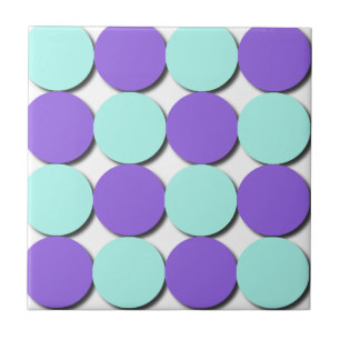 Aqua & Blue Polka Dots Tile