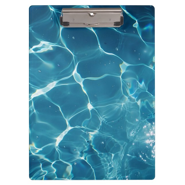 Aqua Blue Pool Water Pattern Clipboard (Front)
