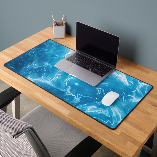 Aqua Blue Pool Water Pattern Desk Mat (Office 2)