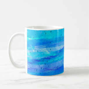 Aqua Blue, Purple and Teal Abstract Art Coffee Mug