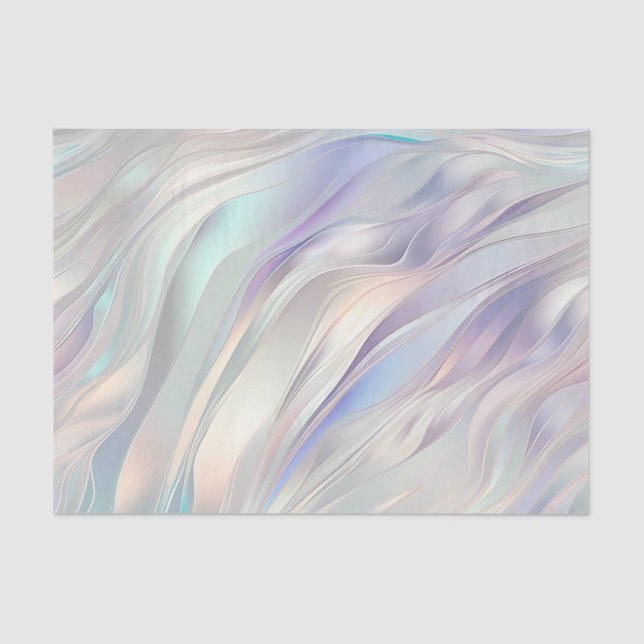 Aqua Blue Purple Pearl White Wedding Tissue Paper (Front)