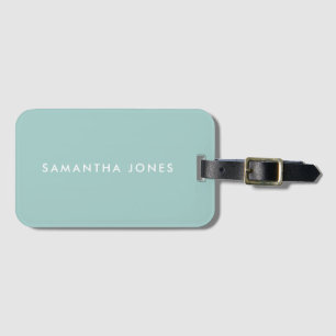Aqua Blue Retro Minimalist Modern Luggage Tag