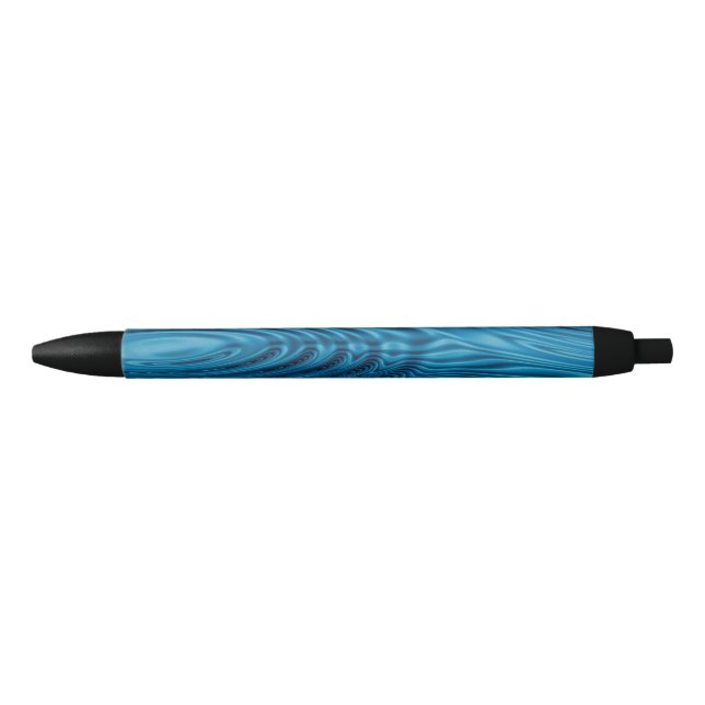 Aqua Blue Ripples  Black Ink Pen (Front)