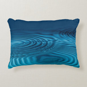 Aqua Blue Ripples Decorative Cushion