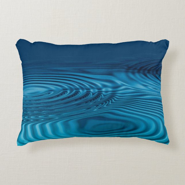 Aqua Blue Ripples  Decorative Cushion (Front)