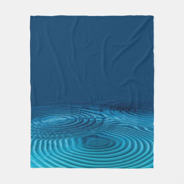 Aqua Blue Ripples  Fleece Blanket (Front)