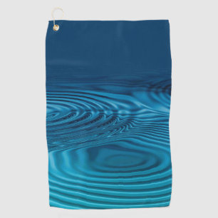 Aqua Blue Ripples  Golf Towel