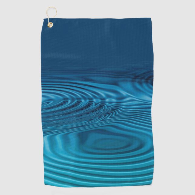 Aqua Blue Ripples  Golf Towel (Front)