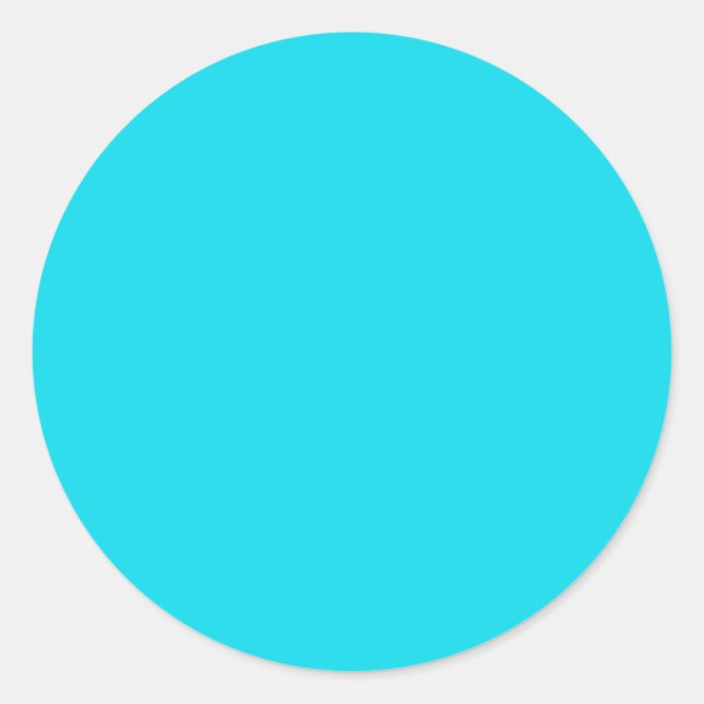 Aqua Blue Round Sticker (Front)