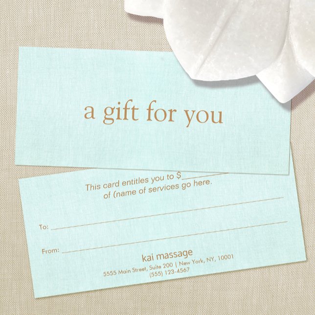 Aqua Blue Salon Spa Gift Certificate (Creator Uploaded)