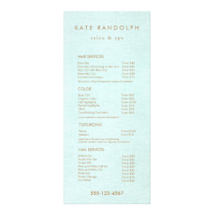 Aqua Blue Salon Spa Price List Service Menu