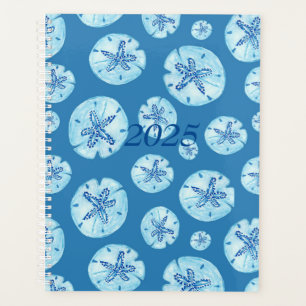 Aqua-blue sand dollar year planner