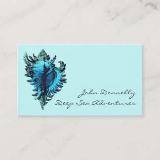 Aqua Blue Sea Shell Business Cards