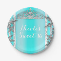 Aqua Blue & Silver Winter Wonderland Snowflakes