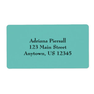 Aqua Blue Simple Plain Shipping Labels