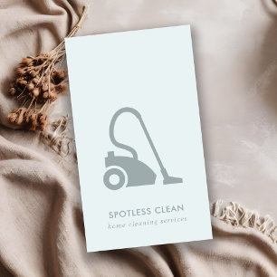 AQUA BLUE SIMPLE VACUUM CLEANER CLEANING SERVICE BUSINESS CARD